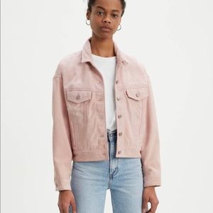 Women’s Levis Suede Pink Trucker Jacket NWT Sz L
